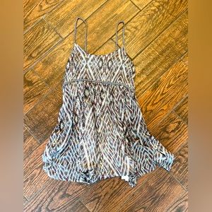 Free People Strappy Flowy Lined Tribal Print Dress